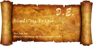 Dimény Erika névjegykártya